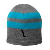 Fleece Lined Striped Beanie Cap Thumbnail