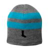 Fleece Lined Striped Beanie Cap Thumbnail