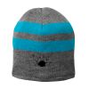 Fleece Lined Striped Beanie Cap Thumbnail